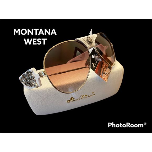 Montana West Accessories - 💋NWT Montana West White Scroll Collection Aviator Sunglasses💋